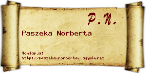 Paszeka Norberta névjegykártya
